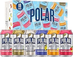 Polar Seltzer Water Sampler Variety Pack, 12 fl oz cans, 18 pack