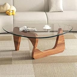 Modern Glass Coffee Table, Mid Century Small Coffee Table, Coffee Table for Living Room,Suitable for Bedroom Living R...