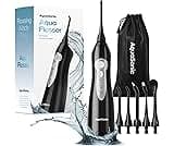 AquaSonic Aqua Flosser - Cordless Rechargeable Water Flosser for Teeth - Waterproof, Portable Oral Irrigator for Dent...