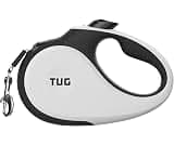 TUG Original Retractable Dog Leash, 16 ft (Medium, White) | 360° Tangle-Free Retraction, 16 ft Tape, Quick Thumb Lock...