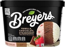 Breyers Original Ice Cream for a Delicious Frozen Treat Vanilla Chocolate Strawberry Made with 100% Grade A Milk and ...