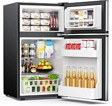 EUHOMY Mini Fridge with Freezer, 3.2 Cu.Ft Mini Refrigerator fridge, 2 door For Bedroom/Dorm/Office/Apartment - Food ...