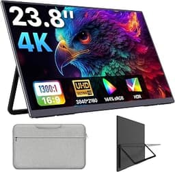 Upperizon Portable Monitor 23.8 inch 4K 3840X2160 144% sRGB 60Hz HDR HDMI USB-C Travel Monitor for Laptop MacBook PC ...