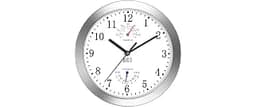 HITO 10 Inch Silent Wall Clock Battery Operated Non Ticking Glass Cover Silver Aluminum Frame, for Kitchen, Bedroom, ...