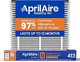 Genuine AprilAire 413 Replacement Filter for AprilAire Whole House Air Purifiers - MERV 13, Healthy Home Allergy, 16x...