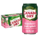 Canada Dry Fruit Splash Strawberry Ginger Ale Soda, 12 fl oz cans, 12 pack