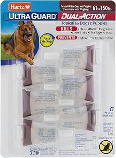 Hartz UltraGuard Dual Action Flea & Tick Topical Dogs & Puppies Treatment & Prevention, 6 Months, 60+ lbs