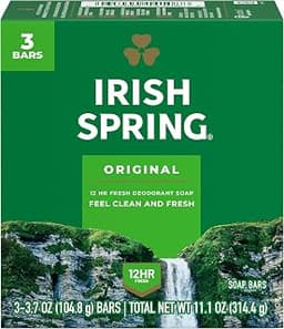 Irish Spring Bar Soap for Men, Original Clean, Smell Fresh and Clean for 12 Hours, Men Soap Bars for Washing Hands an...
