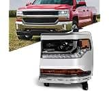 FIONE HID Headlight for Chevy Silverado 1500 2016-2018 W/O Bulbs Chrome LH | 2019 1500 LD HID/Xenon Model ONLY Head L...