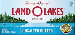 Land O Lakes Unsalted Butter, Made with Sweet Cream, 4 sticks, 1 lb pack