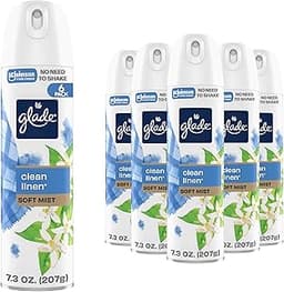 Glade Air Freshener Room Spray, Clean Linen Scent, Odor Fighting to Deliver Long Lasting Freshness, 7.3 Oz, 6 Count