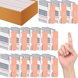 Timgle 1000 Pcs 3/4" x 3" Adhesive Bandages Bulk Waterproof Adhesive Breathable Bandages for Sensitive Skin School Nu...