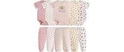 Baby Newborn Layette 10-Piece Sets Cotton Bodysuits Pants Sets for Baby Boys Girls Toddler Unisex Baby Gift Set