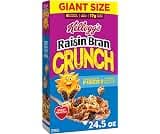 Kellogg's Raisin Bran Crunch Giant Size Breakfast Cereal 24.5 oz | Good Source of Fiber, Family Breakfast