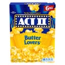 Act II Butter Lovers Microwave Popcorn, 2.75 oz, 6-Count Bags