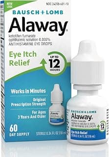 Alaway Antihistamine Eye Drops,for Itchy Eye Relief, Fast-Acting 0.34 Fl oz | Ketotifen antihistamine, up to 12-hour ...