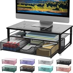 gianotter Computer Monitor Stand Riser, Desk Organizers and Accessories with Drawer, Office Desk Accessories & Worksp...