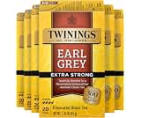 Twinings Earl Grey Extra Strong Black Tea Individually Wrapped Bags, 20 Count (Pack of 6), Flavoured with Citrus and ...