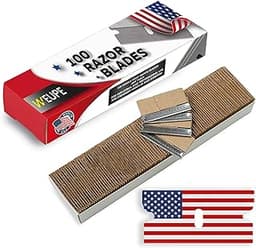 Single Edge Razor Blades, 100 Pack, Made in the USA, Industrial Razor Blades, Scraper Refills, Box Cutter, Paint Scra...