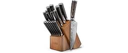 Yatoshi Professional Kitchen Knife Set, 15 Pieces, High Carbon Stainless Steel, Ergonomic Handle