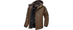 TACVASEN Men's Winter Ski Jacket Waterproof Fleece Lining Snow Hooded Coats | Windproof, Warm Insulated, Thermal, Col...