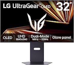 LG 32GX850A-B 32" UltraGear 4K UHD (3840 x 2160) Glossy OLED Gaming Monitor, Dual-Mode 165Hz/330Hz, 0.03ms, G-SYNC, F...