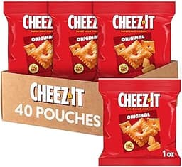 Cheez-It Cheese Crackers, Baked Snack Crackers, Lunch Snacks, Original (40 Packs)