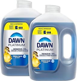Dawn Platinum Refill Jug Dish Soap, Fresh Rain Scent Liquid Dishwashing Detergent Powerful Dawn Dish Soap for Tough G...