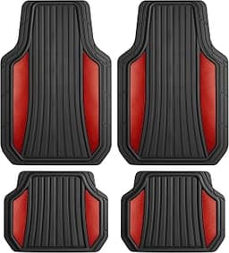 Motor Trend ChromeTech Car Floor Mats Full Set - Durable Rubber Floor Mats for Cars with Two Tone Accent, All Weather...