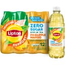 Lipton Immune Support Zero Sugar Iced Tea, Green Tea Pineapple Mango, 16.9 fl oz Bottles, (12 Pack), Vitamin C, Zinc