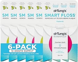 DrTung's Smart Floss - Natural Dental Floss, PTFE & PFAS Free, Gentle on Gums, Expands & Stretches, BPA Free - Cardam...