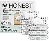 The Honest Company Hypoallergenic Multi-Use Baby Wipes for Sensitive Skin Baby Pattern Play 576 Count