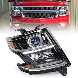 Halogen Headlight Assembly W/O Bulbs Fit for Chevy Tahoe Suburban 2015-2020 RH Passenger Side 23490006 GM2503405