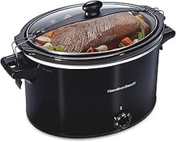 Hamilton Beach Slow Cooker, Extra Large 10 Quart, Stay or Go Portable With Lid Lock, Dishwasher Safe Crock, Black (33...
