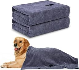 WOUSEDO Microfiber Dog Towels for Drying Dogs,40'' X 23.6'', Super Absorbent and Soft Pet Grooming Towel, Perfect Sho...