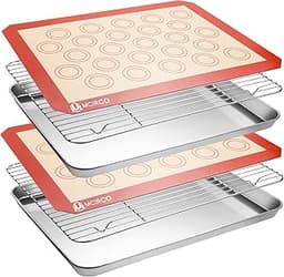 M MCIRCO Baking Sheet with Cooling Rack, Baking Mat Set, Set of 6