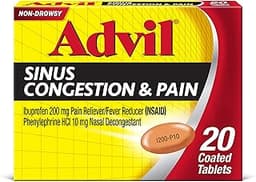Advil Sinus Congestion and Pain, Sinus Relief Medicine, Pain Reliever and Fever Reducer with Ibuprofen and Phenylephr...
