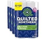Quilted Northern Ultra Soft & Strong Toilet Paper, 32 Mega Rolls = 128 Regular Rolls, 4X Stronger*, Premium Soft Toil...