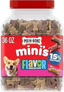 Milk-Bone Flavor Snacks Mini’s Dog Biscuits, Flavored Crunchy Dog Treats, 36 Oz. Canister