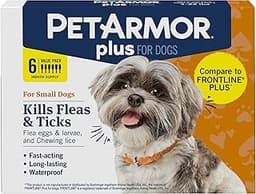 PetArmor Plus Flea and Tick Prevention for Dogs, Small Dog Flea and Tick Treatment, 6 Doses, Waterproof Topical, Fast...