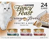 Purina Fancy Feast Gravy Lovers Poultry and Beef Grilled Gourmet Wet Cat Food Variety Pack - (Pack of 24) 3 oz. Cans