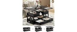 Memobarco 40" Lift Top Coffee Table with Storage,Black | 4 in 1 Multi-Function Lifting top Coffee Tables with Storage...