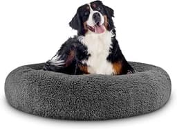 The Dog’s Bed Calming Donut Dog Bed, Machine Washable Removable Zip Cover | Plush Faux Fur Pet Bed, CertiPUR-Certifie...