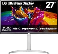LG 27UP850K-W 27-inch Ultrafine 4K UHD (3840 x 2160) IPS Computer Monitor, 60Hz, 5ms, DisplayHDR 400, Built-in Speake...