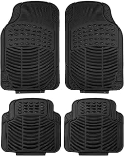 FH Group Automotive Floor Mats - Heavy-Duty Rubber, Universal Fit Full Set, ClimaProof, Trimmable For Most Cars, Seda...