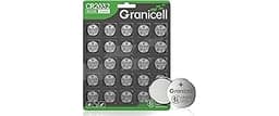 Granicell High Capacity CR2032 Lithium Battery (25-Pack) 2032 Lithium 3V Coin Battery for Child Safety, Suitable for ...
