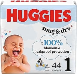 Huggies Size 1 Diapers, Snug & Dry Newborn Diapers, Size 1 (8-14 lbs), 44 Count, Packaging May Vary