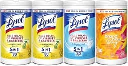 Lysol Disinfecting Wipes, Cleaner, Lemon + Mango + Linen, 80 ct. (4 Pack)