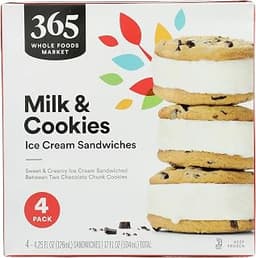 365 by Whole Foods Market Milk & Cookies Ice Cream Sandwiches, 17 FZ