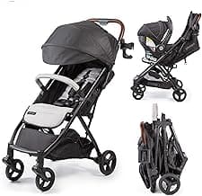 Ingenuity 3Dquickclose CS+ Compact Fold Stroller – Lightweight Stroller with Oversized Canopy, Extra-Large Storage an...